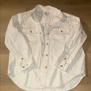 American Eagle Oversized White Button-Up Shirt